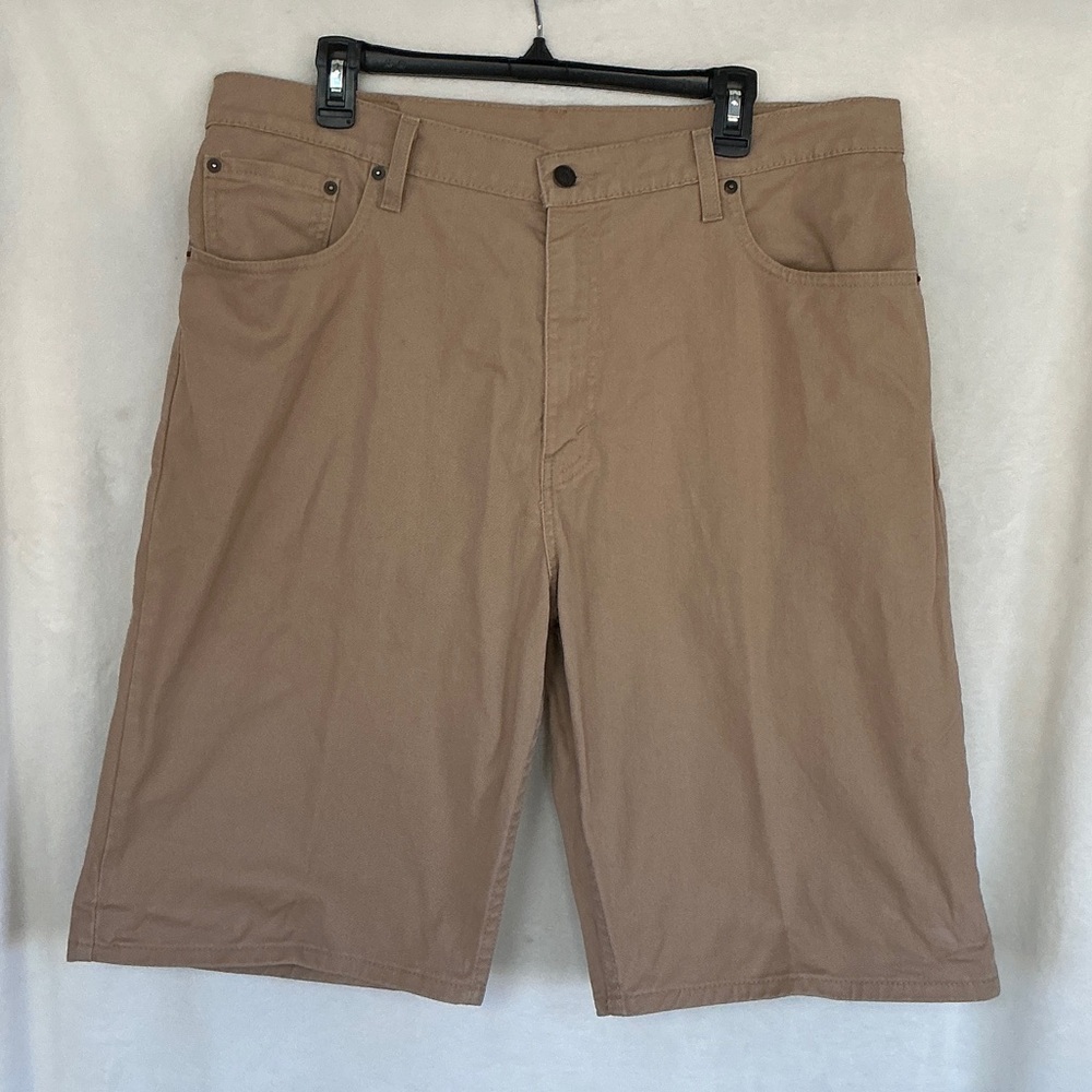 Men's Tan Flat Front Shorts